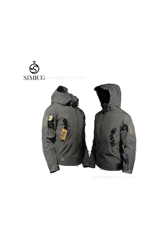 Erkekler İçin Yumuşak Kabuklu Kalın Rüzgar Geçirmez Sıcak Ceket Gri