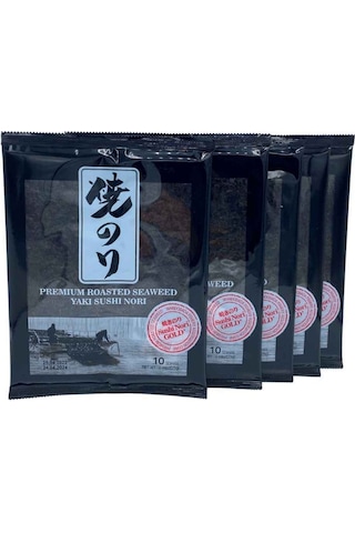 Seafood Sushi Yosunu Yaki Sushi Nori Gold Premium 10 Yaprak X 5 Paket