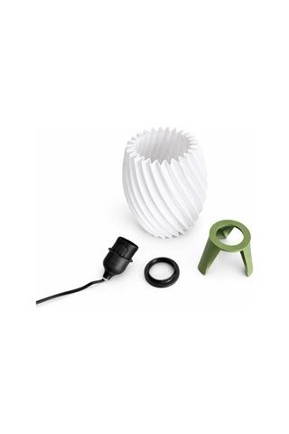 Modern Dekoratif Masa Lambası Spiral Tasarım Abajur Sert Plastik Gövde Gece Lambası