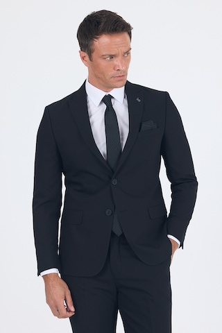 İmza Siyah Kırlangıç Yaka 6 Drop Slim Fit Tam Astar Esnek Takım Elbise 1001255011