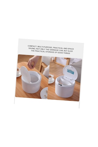 Qfdr Çöp Tenekesi Otomatik Çöp Kutusu Sensörlü Düzenleyici Araba Süt Beyazı
