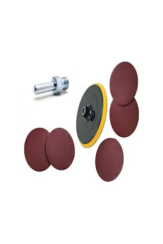 Merttools 7 Parça 115'lik Cırt Taban Zımparaları Matkapta Kullanma Aparatı Hem Ispiralde Hem Matkapta