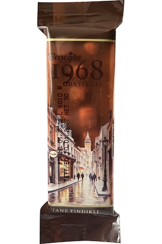 Beyoğlu 1968 İstiklal Tane Fındıklı Sütlü Bar Çikolata 30 Gr X 6 Adet