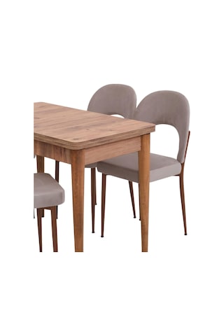 Damla Hilal Mdf Mutfak Masa Sandalye Takımı 60x100cm Çam