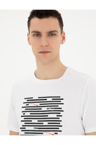 Pierre Cardin Erkek Beyaz Tişört 50280950-vr013 Beyaz