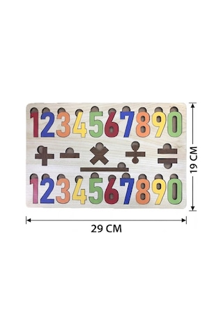 Renkli Sayılar Ve İşlemler 27 Parça Eğitici Ahşap Puzzle Zeka Geliştirici Matematik Puzzle Oyunu