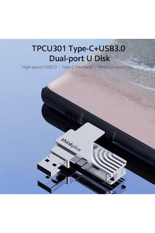 Springsun Thinkplus Tpcu301 128gb Çift Arayüz Usb 3.0/type-c Zinc Alloy Bellek Diski - Telefon, Bilgisayar Ve Araçta Kullanım