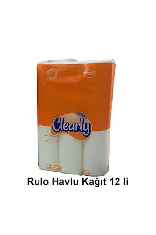 Clearly Extra Ev Tipi Rulo Havlu 12'li 4 Paket 48 Rulo
