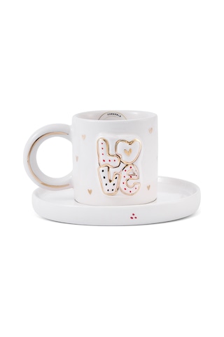 Canarels Love 2 Parça Tek Kişilik Kahve Fincan Takımı 90 Ml Çok Renkli