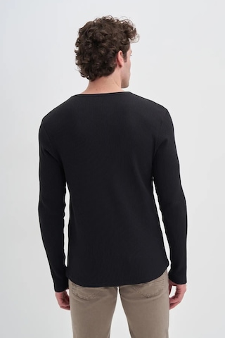Cazador Waffle Rahat Kumaş %100 Pamuklu Slim Fit Sweatshirt-51640 Siyah