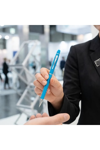 Bk Kurumsal Promosyon 1022 Metal Turkuaz Touchpen Kalem 10 Adet Lazer Baskılı Logolu Tükenmez Kalem