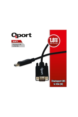 Qport Q-Dpv Dısplay PortM To VgaM 1.8 Mt Kablo Çevirici Dönüş