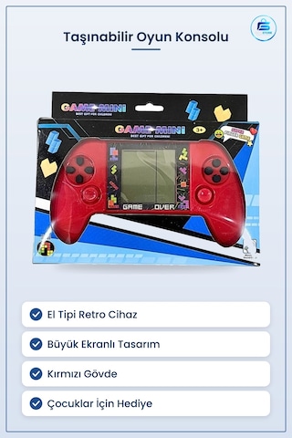 Tetris Taşınabilir Oyun Konsolu Büyük Ekranlı Kırmızı El Tipi Ret