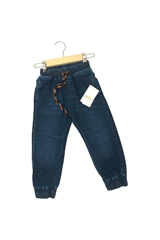Çikoby Erkek Çocuk Bel Paça Lastikli Lcralı Kot Pantolon-13480-lacivert Lacivert