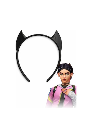 Valorant Clove Esintili Taç Tokası Kedi Kulaklı Cosplay Saç Aksesuarı 10+