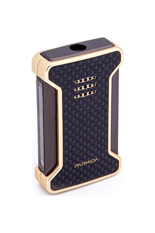 Tek Torch Pürmüz Karbon Desenli Gold Puro Çakmağı