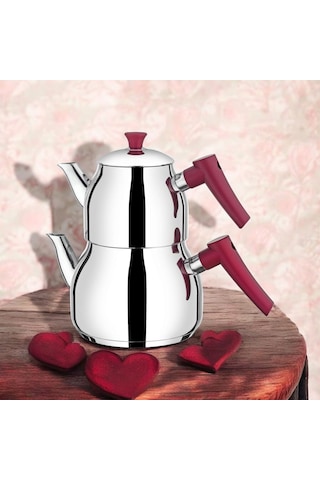 Viola Aile Damla Paslanmaz Çelik Çaydanlık Pembe