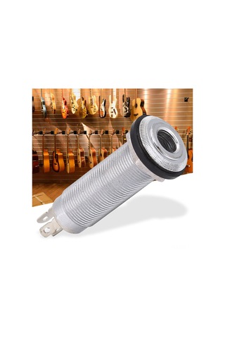 Hfambition Elektro Gitar Ve Bas İçin Gürültü Azaltıcı, 6.35mm 1/4" Çıkış Jak, Kaliteli Metal, Kolay Kurulum Gümüş