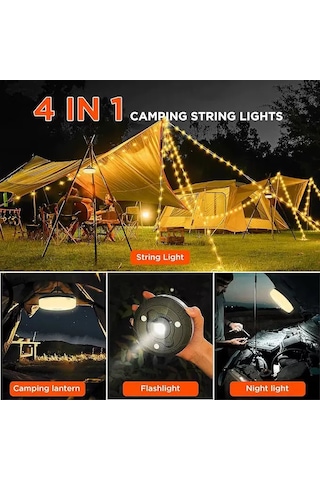 4'ü 1 Arada Kamp Lambası Led Işık, Fener, Gece Lambası Ve Işık Sarı