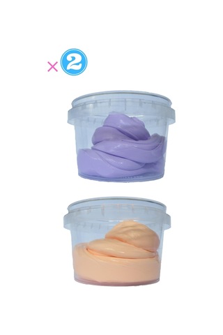 Ele Yapışmayan Mor-turuncu Slime 2 Li Pofuduk Slaym Oyun Hamuru