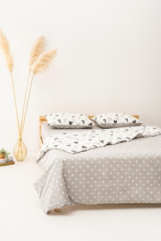 Soley Mix & Match Lover %100 Pamuk Çift Kişilik Nevresim Seti Beyaz