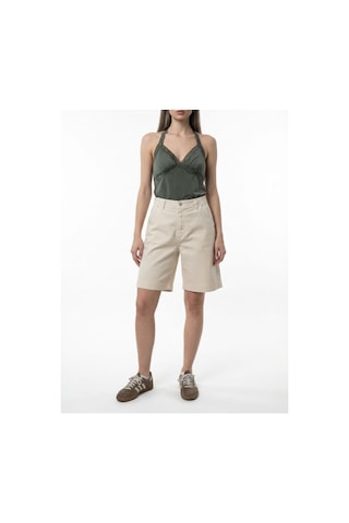 High Waist Kadın Kapri Ekru