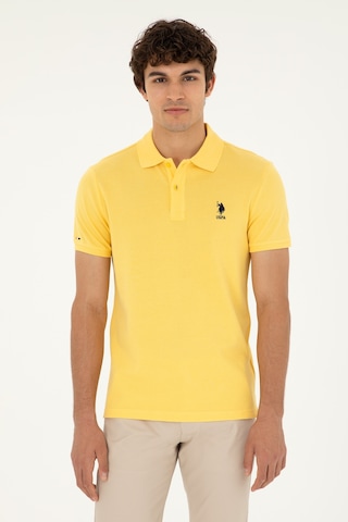 U.S. Polo Assn. Erkek Slim Fit Polo Yaka Sarı Basic Tişört 50279613-VR044