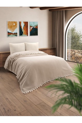 Battaniye Pamuk Miren 180x200 Cm Bej