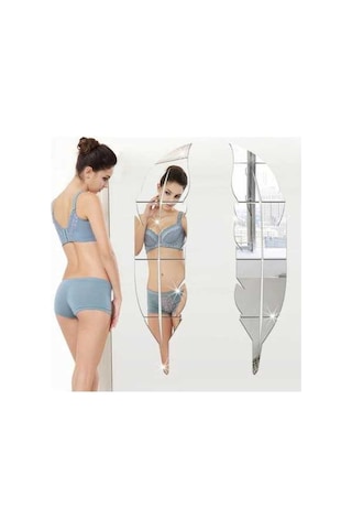 Novahub Ahşap Effektli Akrilik Ayna Duvar Çıkartması, 30x120cm Gümüş Diğer