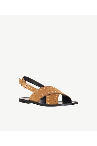 Yargıcı Çapraz Bantlı Trock Detaylı Deri Sandalet 26ykay4001x 013 Camel