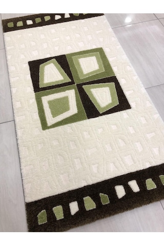 Saray Halı Samyeli 10818 Wy 80X150 Yeşil Krem Küçük Ölçü Halı !