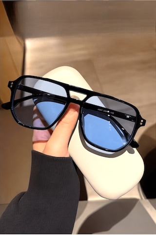 Mavi Camlı Uv400 Korumalı Unisex Güneş Gözlüğü Çok Renkli