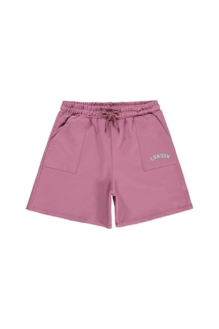 Civil Girls London Baskılı 10-13 Yaş Şort - Pembe Gülkurusu