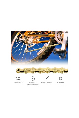 Folinda Toopre 6-7-8 Vites Bisiklet Zinciri, Tam Elektroplated Pas Koruma, Dağ Yolu Bisikleti İçin Altın Rengi Çok Renkli