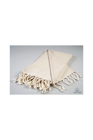 Peştemal %100 Doğal Pamuklu Türk Ev Tekstili Hamam - Banyo - Plaj - Spor Için 100x180 Cm 380gr Krem