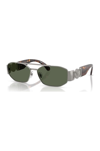 Versace Ve 2287 100171 58 Erkek Geometrik Gri Metal Güneş Gözlüğü Gri