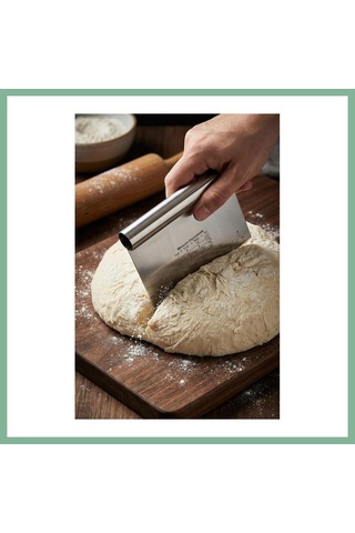 Bşkvirgo Paslanmaz Çelik Ölçü Rehberli Hamur Kesici & Hamur Şekillendirici Spatula 11x14 Cm Bsk2026