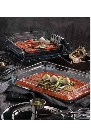 Paşabahçe Premium 59334 Borcam Dikdörtgen Fırın Tepsi