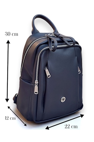 Çantachım Kadın Deri Sırt Çantası Çok Gözlü Siyah