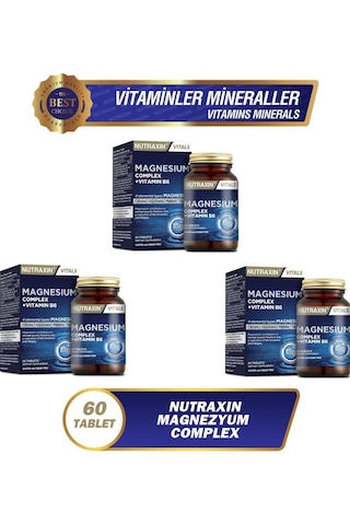 Nutraxin Magnesium Complex Vitamin B6 3 x 60 Tablet Nutraxin Magnesium Complex Vitamin B6 3 x 60 Tablet