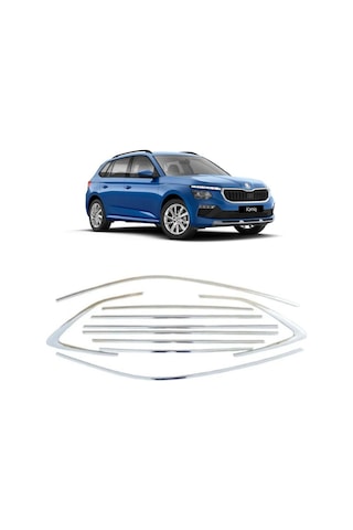 Skoda Kamiq Krom Cam Çerçevesi Set 2019- 10 Parça