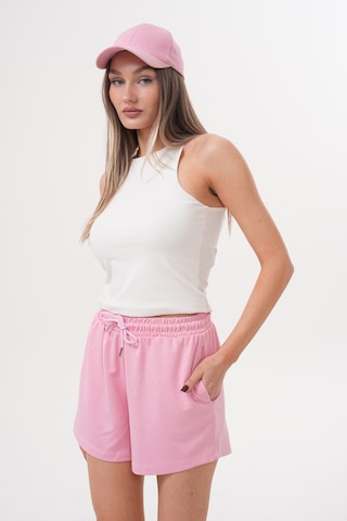 Genius Store Kadın Modal Şort Beli Lastikli Cepli Şort Modal-şort Pembe