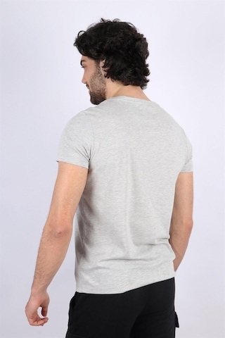 Rich Erkek Nakış Baskılı T-shirt Gri