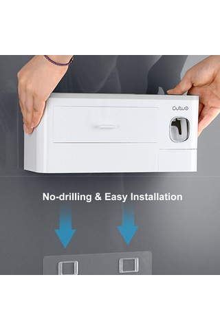 Geeksen Mıknatıslı Diş Fırçası Askısı İle Diş Macunu Dispanseri - Duvara Monte Banyo Organizasyonu Diş Fırçası Kabı Ve Saklama Ünitesi Diğer