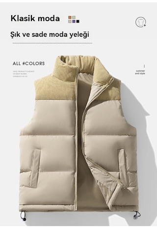 Erkekler İçin Kalınlaştırılmış Bol Yelek Yeşil