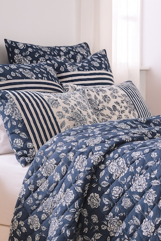 Cayprus Çift Kişilik Kapitone Dolgulu Pike 4 Mevsim Baklava Dsn Yastık Kılıfı Dahil 200x230cm Lacivert