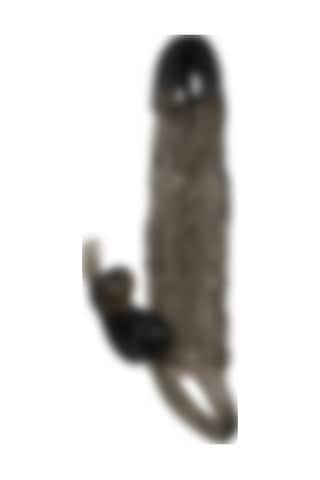 Odins Shop 3.5 CM Uzatmalı Titreşimli Klitoris Uyarıcılı Zenci Penis Kılıfı