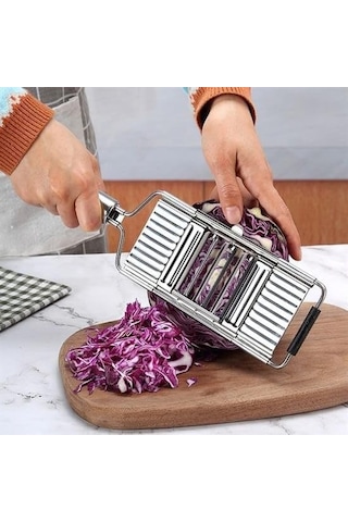 Ayarlanabilir 3 Farklı Başlıklı Tutmalı Sebze Dilimleyici Peynir Rendeleyici Aparat, Metal Sağlam Rende
