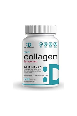 Multi Collegen For Women Vitamin C, E, & Biotin, Saw Palmetto, Bamboo Silica, & Hyaluronic Acid Hair, Skin, Nail 300 Capsules