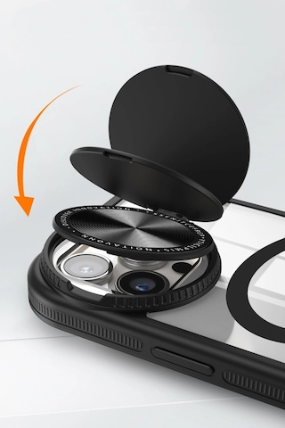 Apple Uyumlu iPhone 14 Pro Max Kılıf Teleskop Lens Magsafe Silikon Kapak Derin Mor